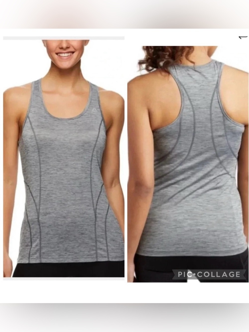 Reebok Black Heather Dynamic Tank Top Racerback Medium NWT